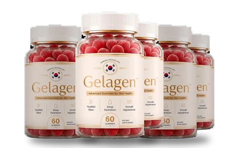 The Gelagen 3 bottles pack, labelled Advanced Gummies for Skin Health