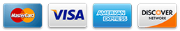 Visa, Mastercard, American Express and Discover accepted at the checkout
